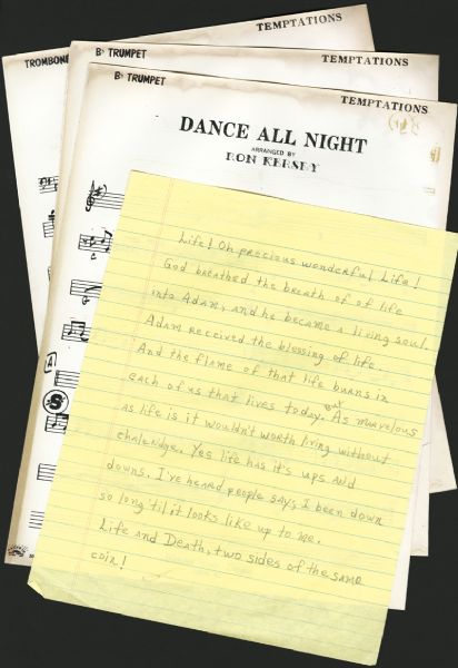 Temptations David English Handwritten Lyrics Collection