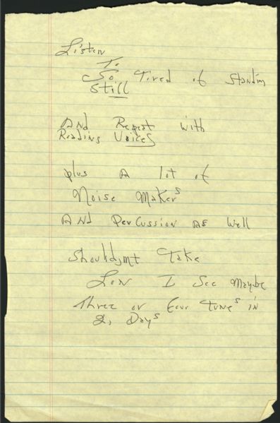 James Brown Handwritten Unreleased Lyrics