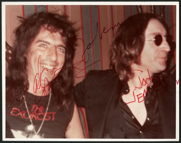 Alice Cooper Signed Photograph With John Lennon