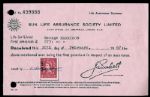 George Harrison 1967 Life Insurance Receipt