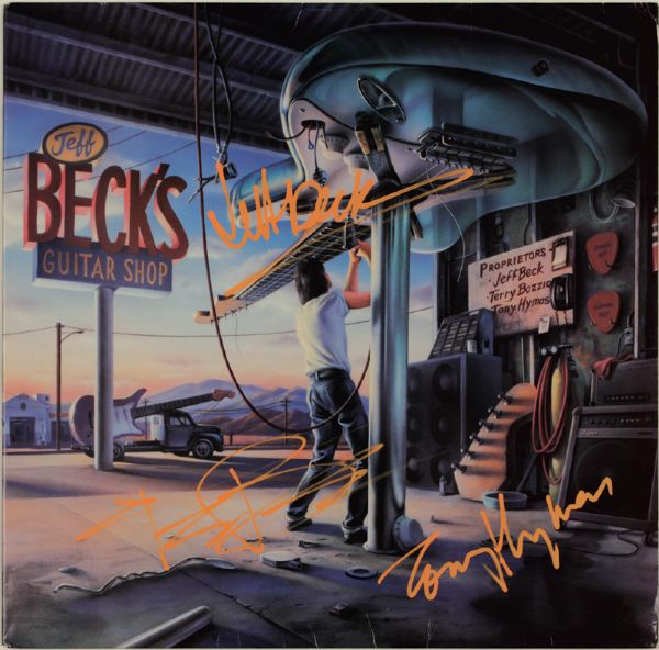 Jeff Beck, Terry Bozzio and Tony Hymas Signed "Jeff Becks Guitar Shop" Album