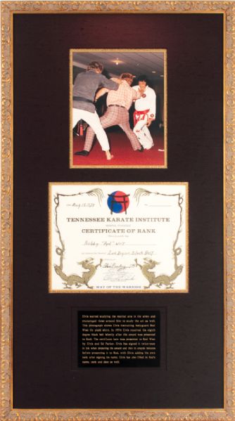 Elvis Presley Handwritten & Signed Twice Martial Arts Certificate