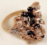 Elvis Presley Owned and Worn Black Star Sapphire and Diamond Ring