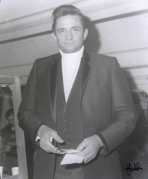 Johnny Cash 1968 Original Photograph Signed by John Rowlands