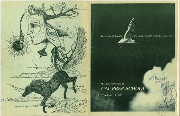 Michael Jackson Signed and Inscribed 1976 Cal Prep Yearbook