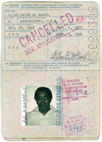 Bo Diddley Original U.S. Passport