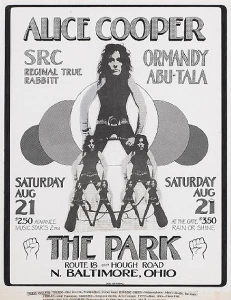 Alice Cooper at The Park Original Poster Artwork Signed by Gary Grimshaw