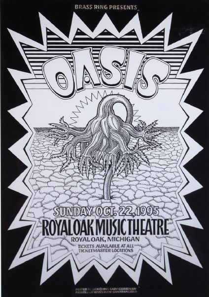 Oasis at the Royal Oak Music Theatre Original Poster Art by Gary Grimshaw