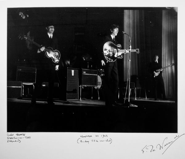 Beatles Limited Edition 1963 Globe Theatre Photograph Signed by Ian Wright