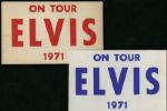 Two "Elvis On Tour 1971"Backstage Stickers