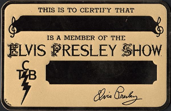 Elvis Presley Show Membership Card