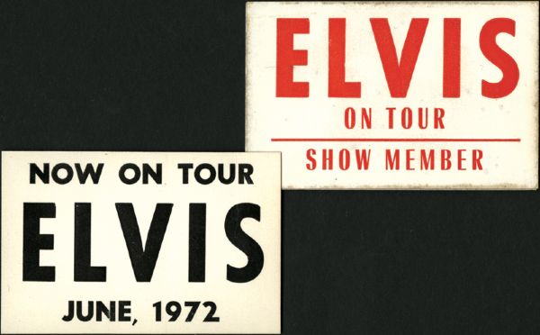 Two Elvis On Tour Backstage Stickers