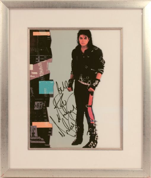Michael Jackson Signed "Bad" Promotional Cut Out.
