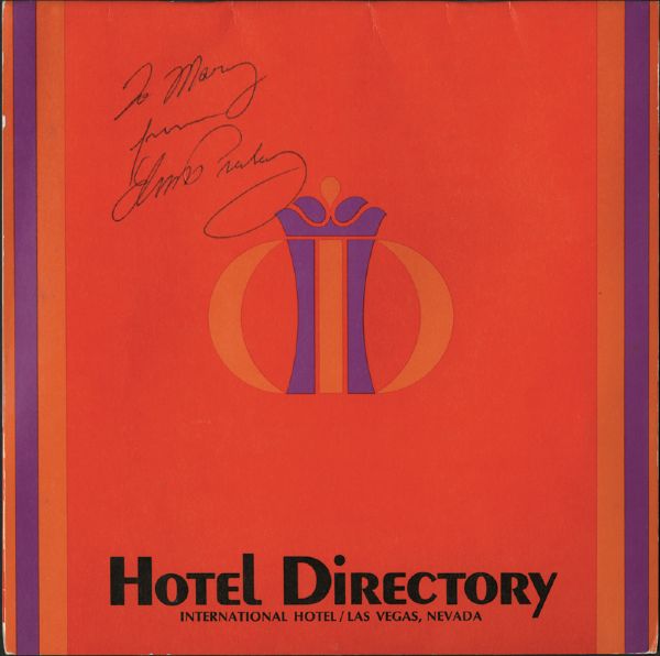 Elvis Presley Signed and Inscribed International Hotel Directory