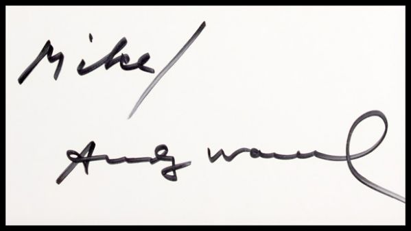 Andy Warhol Signature Display With Photograph
