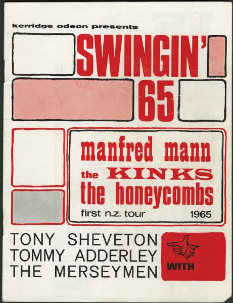 Manfred Mann/The Kinks/The Honeycombs 1965 New Zealand Tour Original Program