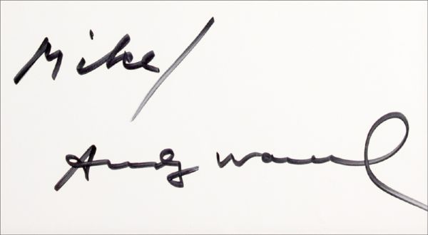 Andy Warhol Signature Display With Photograph