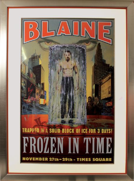 Magician David Blaine Signed "Frozen In Time" Poster