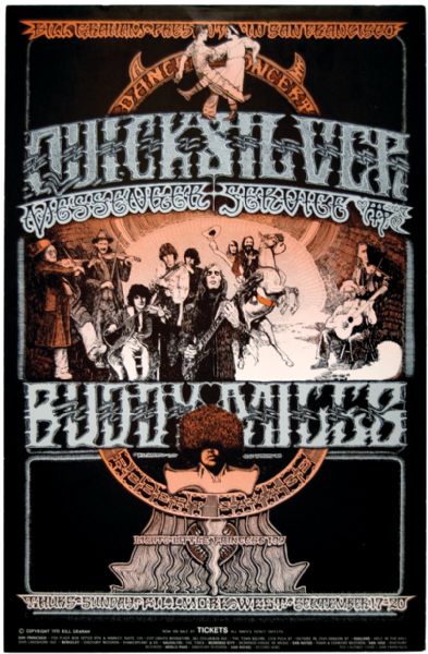 Quicksilver Messenger Service/Buddy Miles Bill 1970 Graham Presents Fillmore West Original Concert Poster