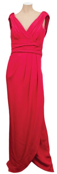 Princess Diana Worn Fuchsia Pink Evening Dress by Victor Edelstein