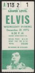 Elvis Presley 1975 New Years Eve Concert Ticket