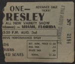 Elvis Presley 1956 Miami Concert Ticket Stub