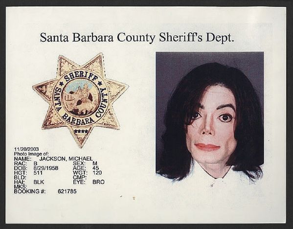 Michael Jackson Original Police Mug Shot