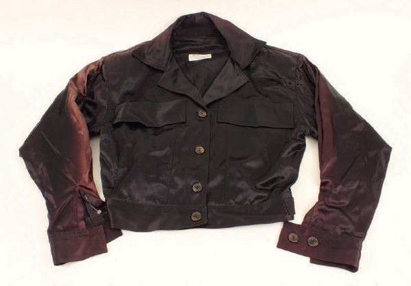 Madonna Worn Black Satin Jacket
