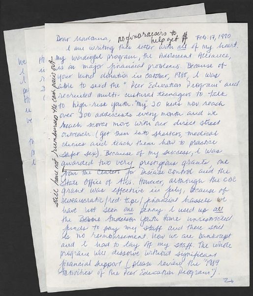 Madonna Hand Annotated Letter