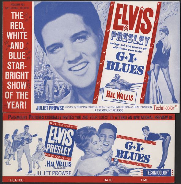 Elvis Presley "GI Blues" Movie Ticket