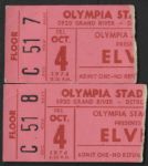 Elvis Presley 1974 Detroit Concert Ticket Stubs (2)