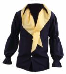 Elvis Presley Stage Worn Shirt With Scarf and 14kt Gold Owl Tie Clasp