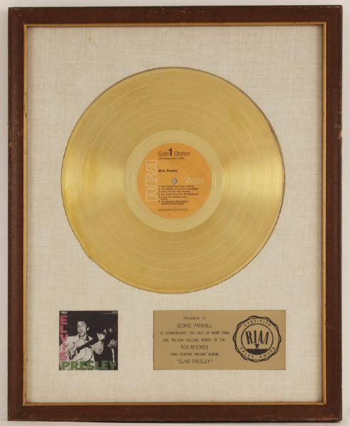 Elvis Presley "Elvis Presley" Gold RIAA Award