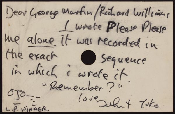 John Lennon Handwritten & Signed Letter to George Martin