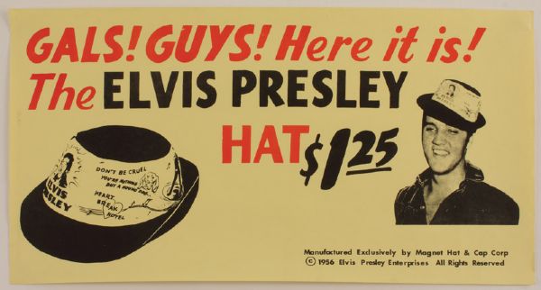 Elvis Presley 1956 Hat Merchandising Poster