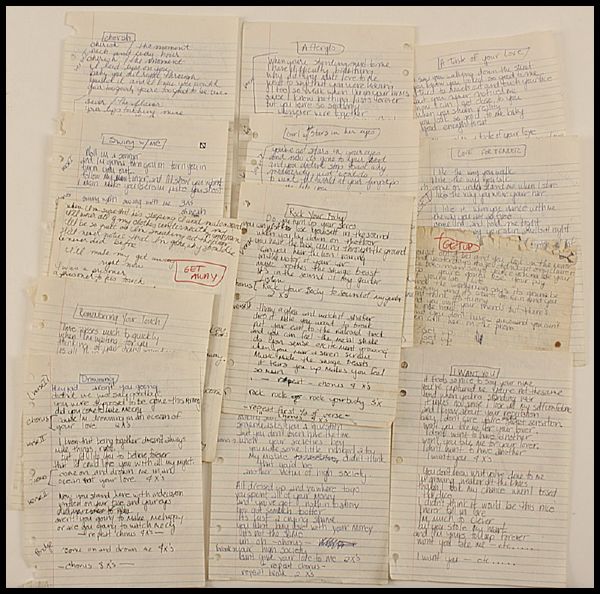 Lot Detail Madonna Gotham Studios Handwritten Lyrics Archive