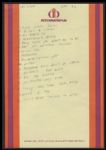 Elvis Presley 1969 Handwritten International Hotel Set List