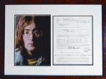 John Lennon Signed "Dear Prudence" Original Publishing Contract