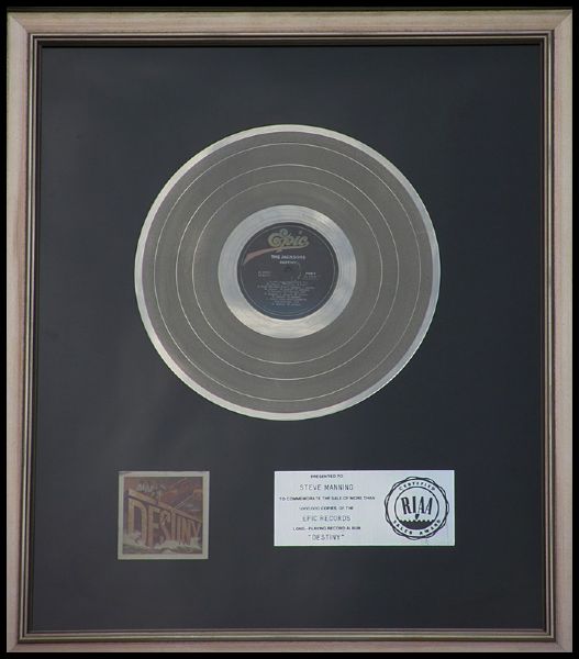 Michael Jackson "Destiny" RIAA Platinum Award