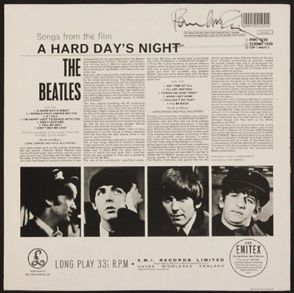 Paul McCartney Signed "A Hard Day’s Night" Album