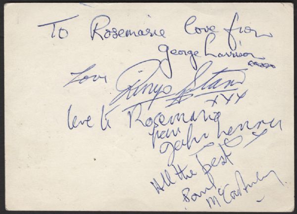 The Beatles Signed Original Star-Club Postcard