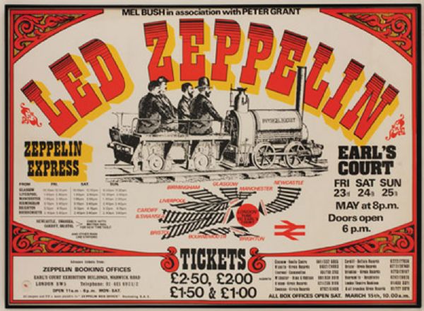 Led Zeppelin Earls Court Reproduction Concert  Poster