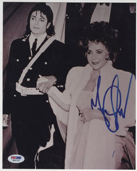 Michael Jackson Signed Original Photograph With Elizabeth Taylor