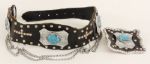 Elvis Presleys 1974 Custom Made Leather and Turquoise Belt 