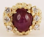 Elvis Presley Worn Red Star Ruby Ring With Diamonds