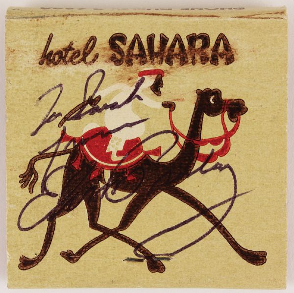 Elvis Presley Signed and Inscribed "Sahara Hotel" Matchbook