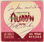 Elvis Presley Signed and Inscribed "Aladdin Hotel" Matchbook