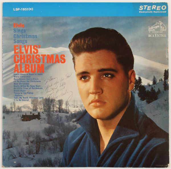 Elvis Presley Signed and Inscribed Christmas Album To Gary Pepper