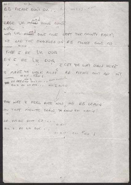 Ringo Starr Signed Handwritten Lyrics & Drawings 