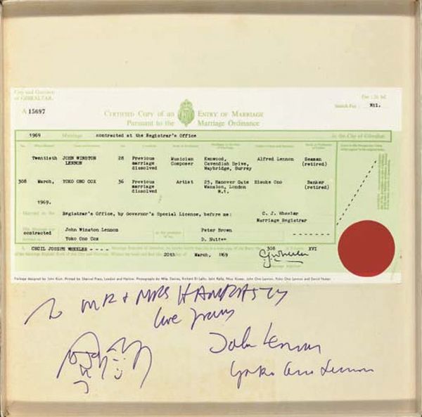John Lennon & Yoko Ono Signed and Inscribed "Wedding" Album With Johns Hand Drawings